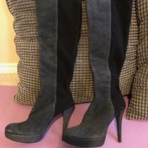 Stuart Weitzman Gray Black Knee Boots 7 M